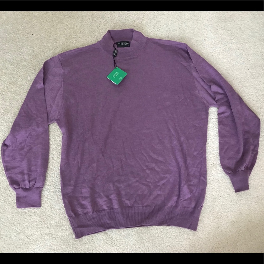 NWT Men’s Gionfriddo Italian lightweight wool mock turtleneck sweater